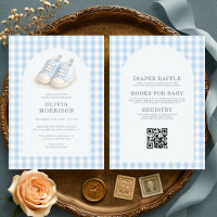 All in One Blaue Schuhe Gingham-Baby-Party
