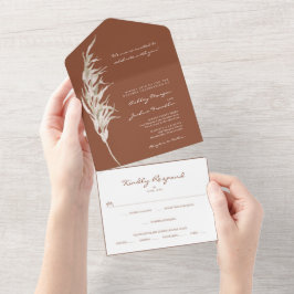 All in one Bohemisch Terracotta Wedite Einladung