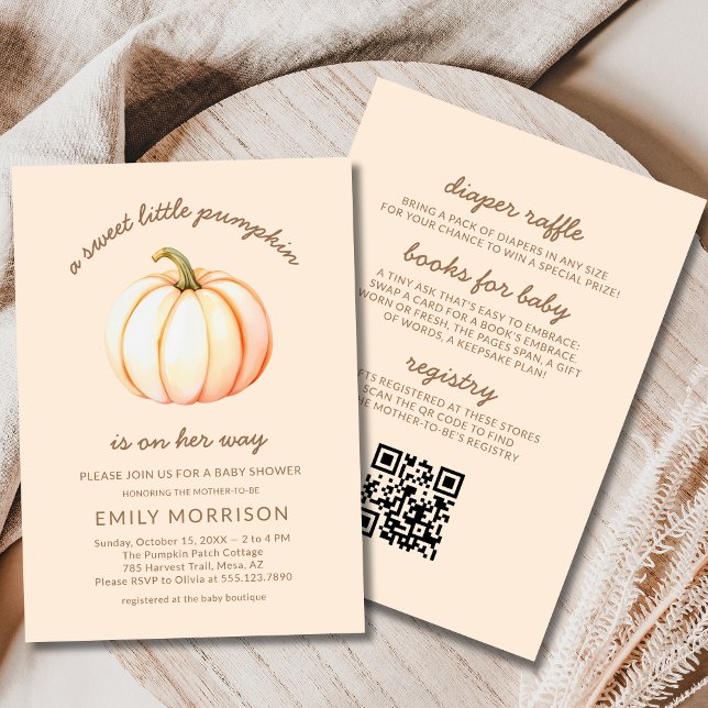 All in One Boho Sweet Little Pumpkin Baby Shower Einladung (Von Creator hochgeladen)