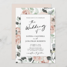 All in one Calligraphy Dusty Rose Floral Wedding