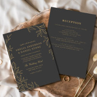 All in one Charcoal Gray Gold Leaf Hochzeit