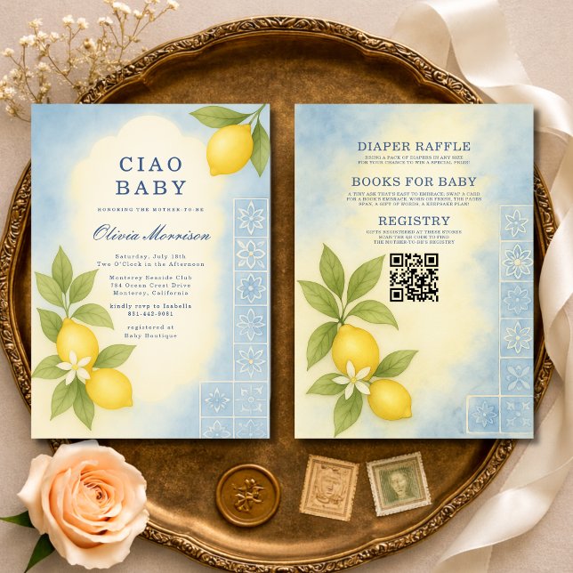 All in One Ciao Baby Italian QR Code Baby Shower Einladung (Von Creator hochgeladen)