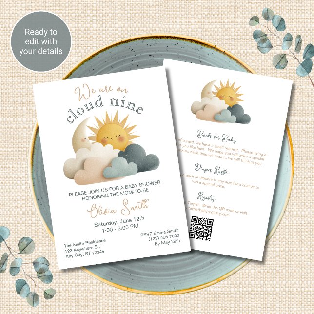 All in One Cloud Nine Baby Shower Einladung (Von Creator hochgeladen)