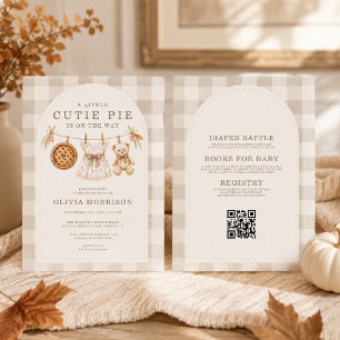 All in One Cutie Pie Herbst-Wäscheleine Baby Showe Einladung