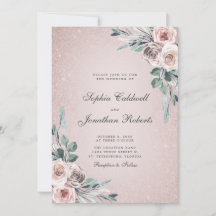 All in One Dusty Pink Roses Boho Glitzer Wedding