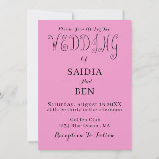 All-in-One einfache klassische Hochzeitseinladung Einladung
