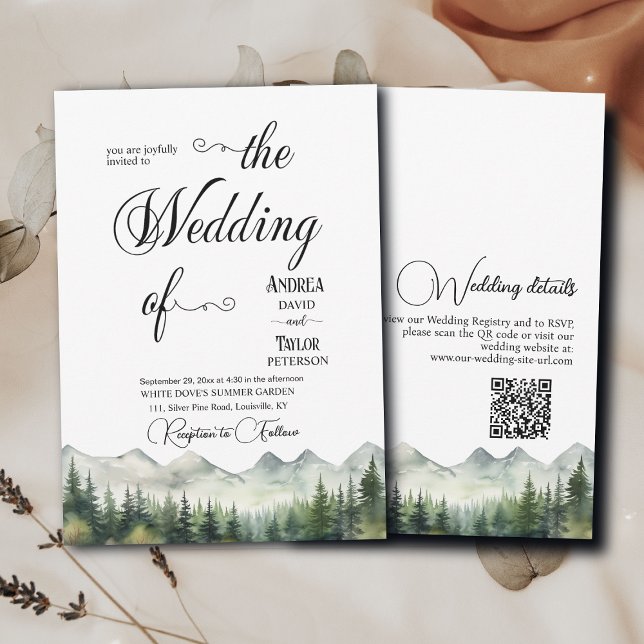 All in One Elegant Calligraphy QR Code Wedding Einladung (Von Creator hochgeladen)