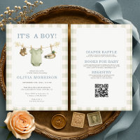 All in One Entenjagd Gingham Jungen Baby Shower