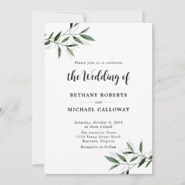 All in One Eukalyptus Calligraphy QR Code Wedding Einladung