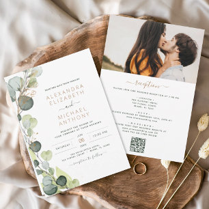 All in one Eukalyptus Greenerity QR Code Wedding Einladung