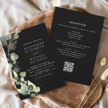 All in one Eukalyptus QR Code Black Wedding