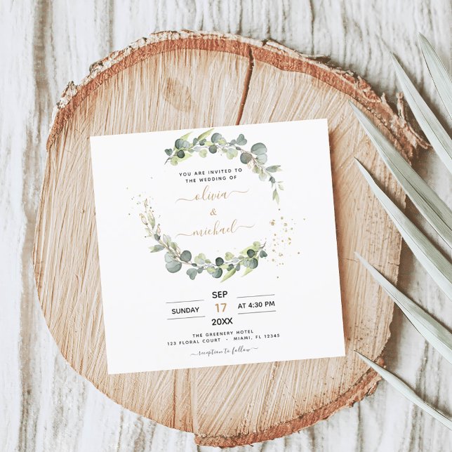 All in one Eukalyptus QR Code Greenerity Wedding Einladung (Von Creator hochgeladen)
