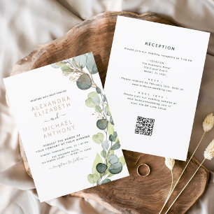 All in one Eukalyptus QR Code Wedding Greenery Einladung