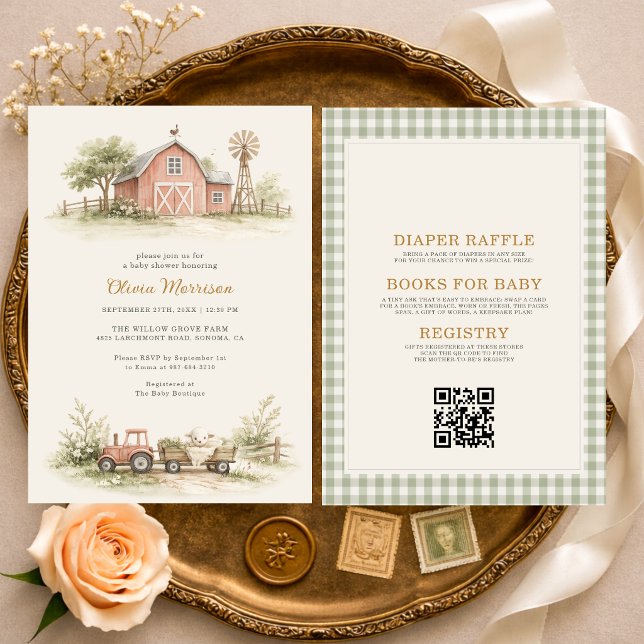 All in One Farm Animal Barnyard Baby Shower Einladung (Von Creator hochgeladen)