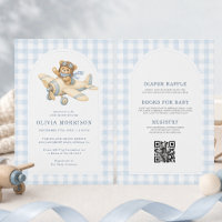 All in One Flugzeug-Bär-Gingham-Junge-Baby-Party