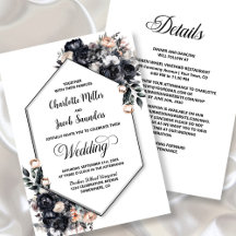 All in one geometric Smokey Black Floral Wedding