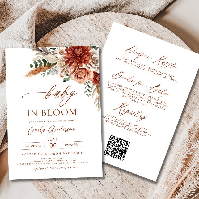 All in one Herbst Wildblume Baby in Blütendusche Einladung (Von Creator hochgeladen)