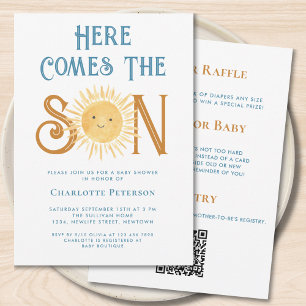 All in One Hier kommt der Sohn Baby Boy Shower Einladung