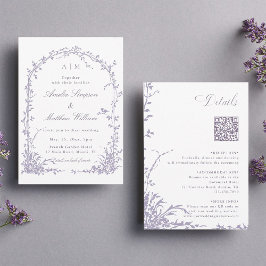 All in One Lavender Botanical Arch Garden Wedding Einladung