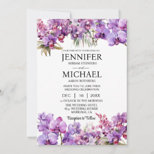 All-in-One-Lila-Orchideen-Hochzeitseinladungen Einladung