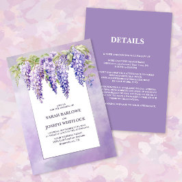 All in one Lila Wisteria Floral Wedding Einladung