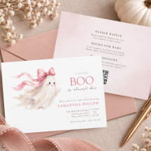 All In One Little Boo Cute Ghost Pink Baby Shower