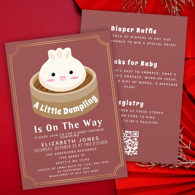 All in One Little Dumpling Baby Shower QR Code Einladung (Von Creator hochgeladen)
