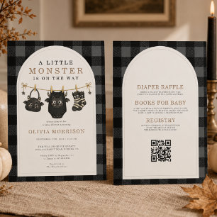 All in One Little Monster Wäscheleine Baby-Party Einladung