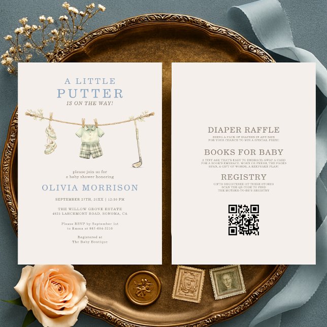 All in One Little Putter Golf Baby Shower Einladung (Von Creator hochgeladen)