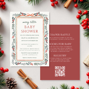 All in One Merry Little Baby Shower Roter Bogen Einladung