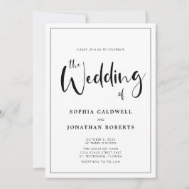 All in One mit Details Kalligrafie-Border-Hochzeit Einladung