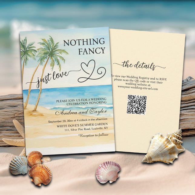 All in One Nothing Fancy Just Love QR Code Beach   Einladung (Von Creator hochgeladen)