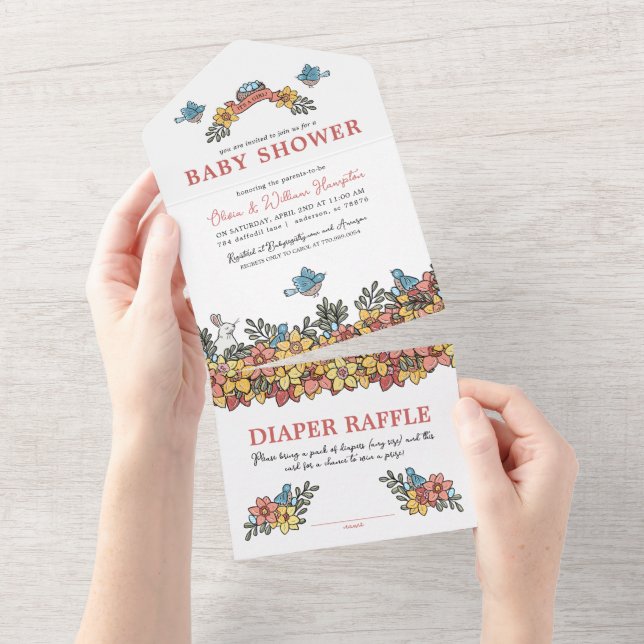 All in one Oaster Baby Shooter Einladung (Abreißen)