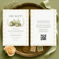 All in One Oh Boy Farmer Traktor Baby Shower
