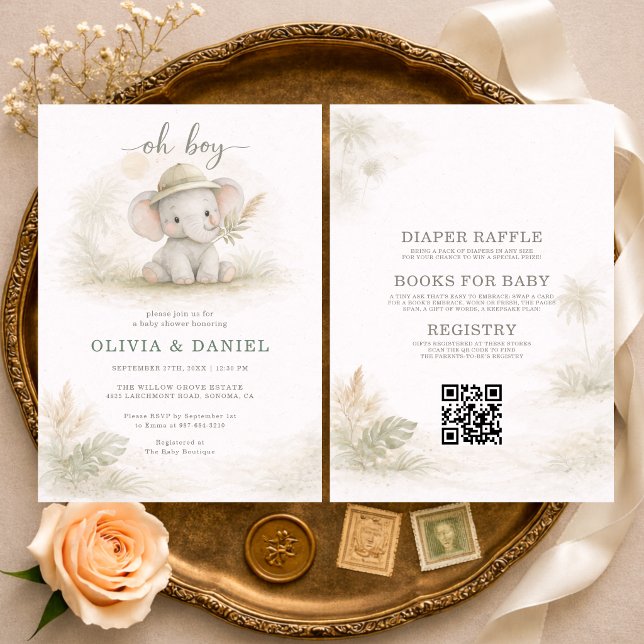 All in One Oh Boy Jungle Couples Baby Shower Einladung (Von Creator hochgeladen)