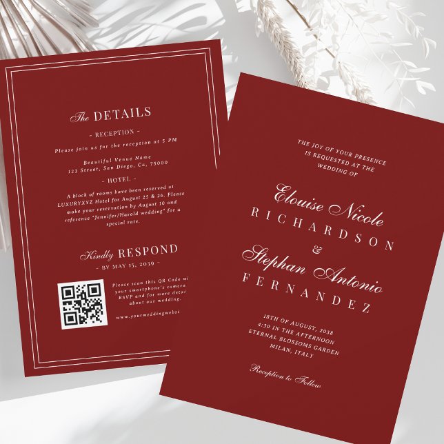 All in One Old Money Wedding Einladung (Von Creator hochgeladen)