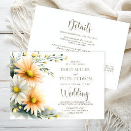 All in One Orange and White Daisies Wedding Einladung