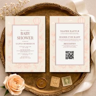 All-in-One-Paris-Französische-Toile-QR-Code-Baby-P Einladung