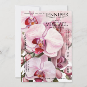 All in One Pink Orchids Hochzeitseinladungen Einladung
