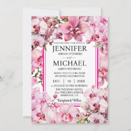 All in One Pink Orchids Hochzeitseinladungen Einladung