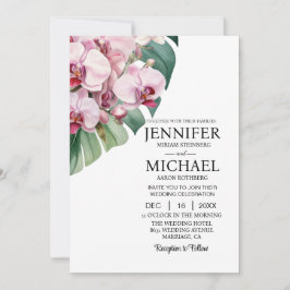 All in One Pink Orchids Hochzeitseinladungen Einladung