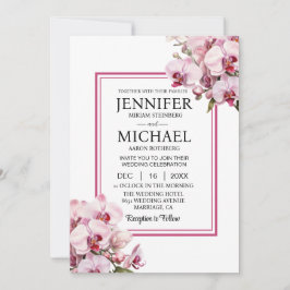 All in One Pink Orchids Hochzeitseinladungen Einladung
