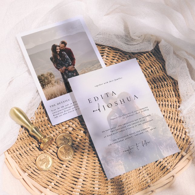 All in one QR Code 2 Foto Hochzeit Einladung (Von Creator hochgeladen)