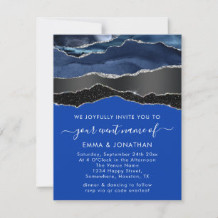 All in one QR Code Black Silver Blue Navy Glitzer