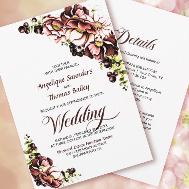 All in one rustic Fall Blumenhochzeit Einladung (Von Creator hochgeladen)