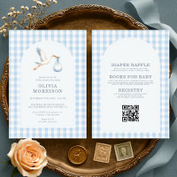 All in One Storch Gingham Blau Junge Baby Shower