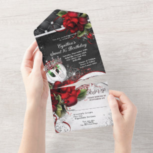 ALL IN ONE Sweet 16 Quince Event Einladung