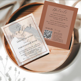All-in-One Terracotta Photo Wedding Invitation