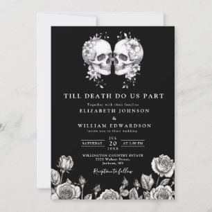 All in one to ill Death Gothic Skull QR Code Hochz Einladung