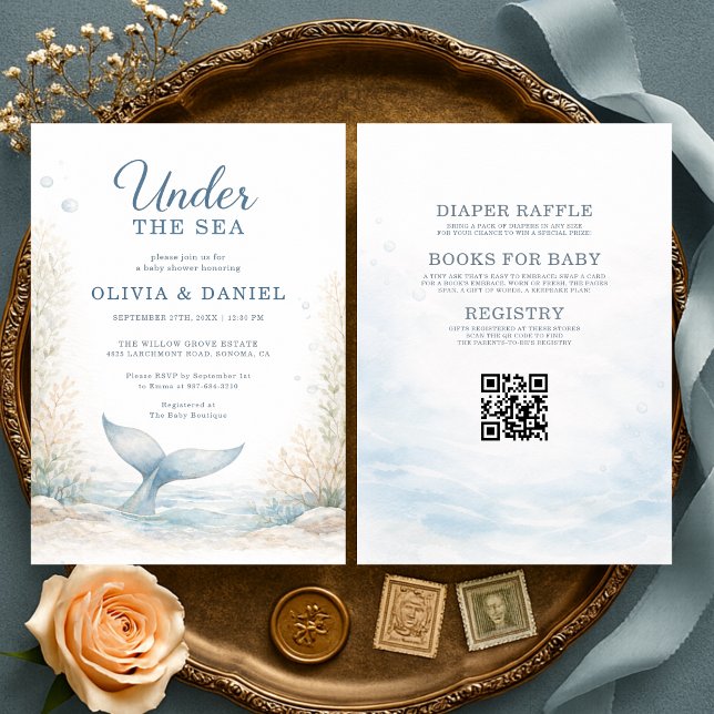All in One Under the Sea Ocean Couples Baby Shower Einladung (Von Creator hochgeladen)